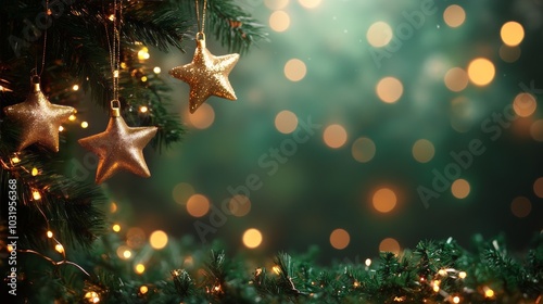 Twinkling star decorations illuminating a mystical backdrop in an enchanting ...