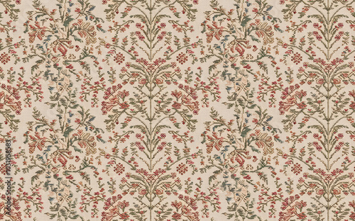 texture,  seamless red green 2x2 crafted retro style-tiled