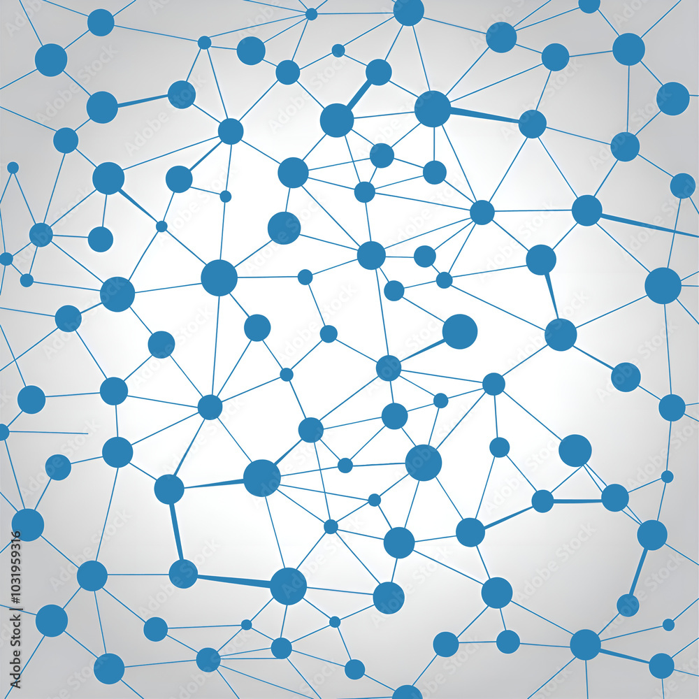 Web of digital network with geomatric design and interconnected dots