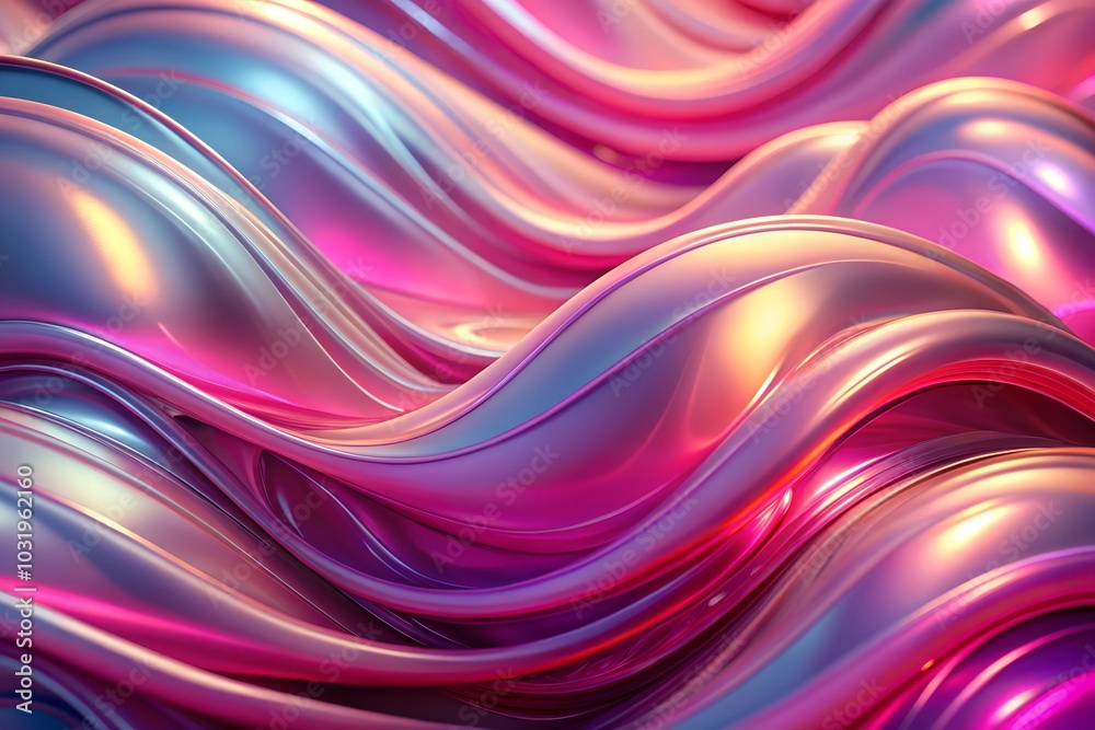 Abstract pink fluid waves glossy iridescent background design Abstract pink fluid waves glossy iridescent background design