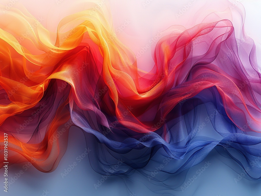 Fototapeta premium Abstract waves of color blend seamlessly, creating a dynamic and fluid visual experience.