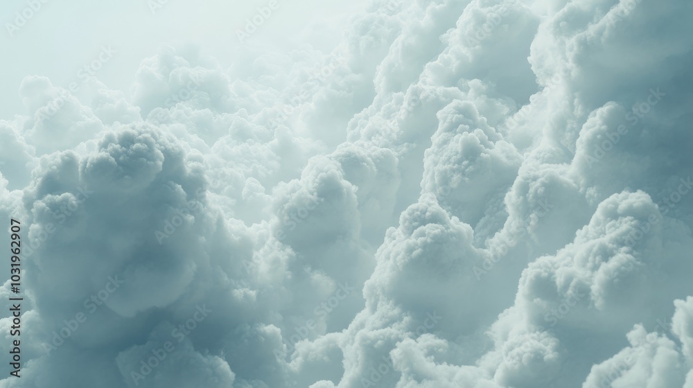 Naklejka premium Ethereal Cloudscape: A Serene Atmospheric Masterpiece