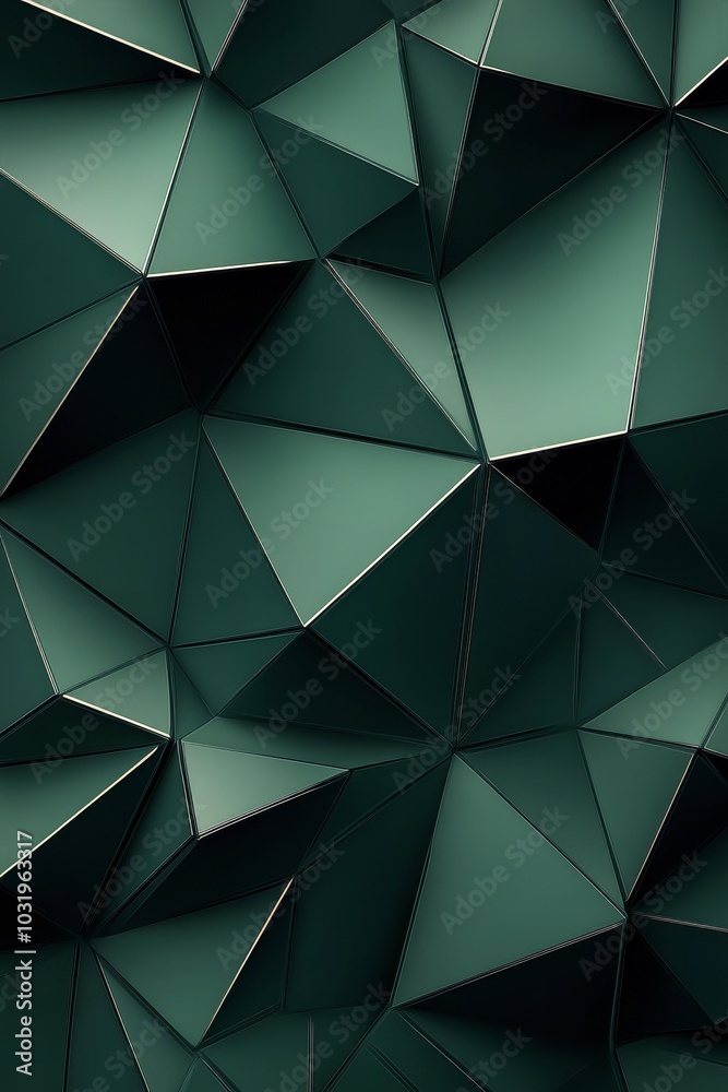 Obraz premium Textured green geometric pattern with varying shades in a detailed and modern design