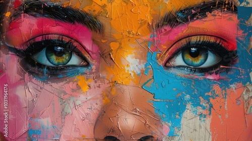 Urban Art Collectives, vibrant colors, dynamic scenes, indoor setting, modern