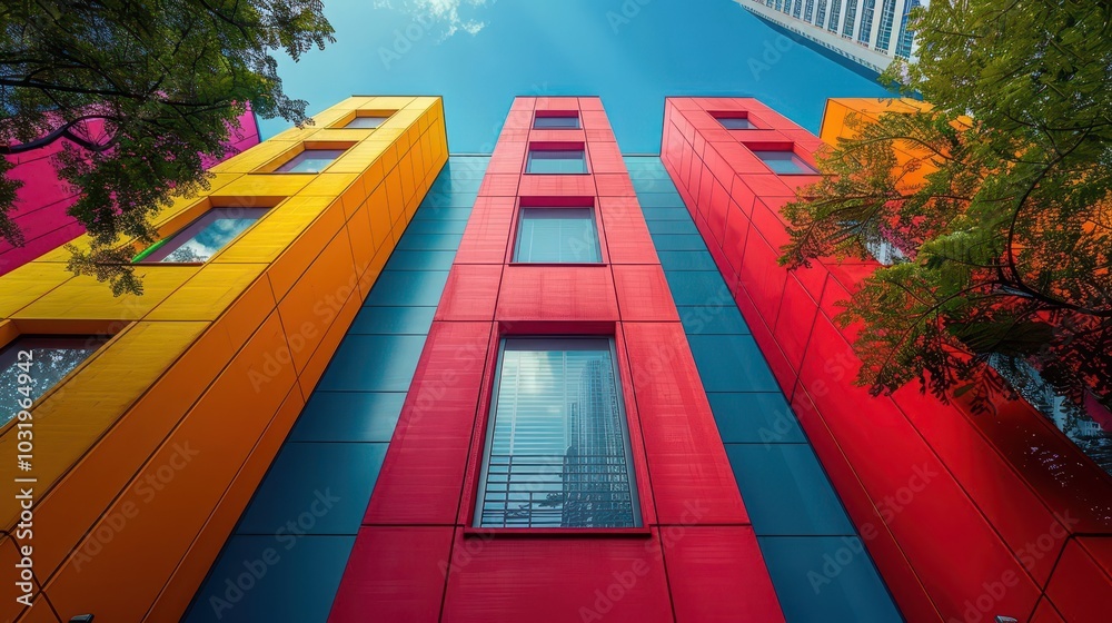 Fototapeta premium Urban Exploration Photography, vibrant colors, cityscapes, dynamic scenes, modern