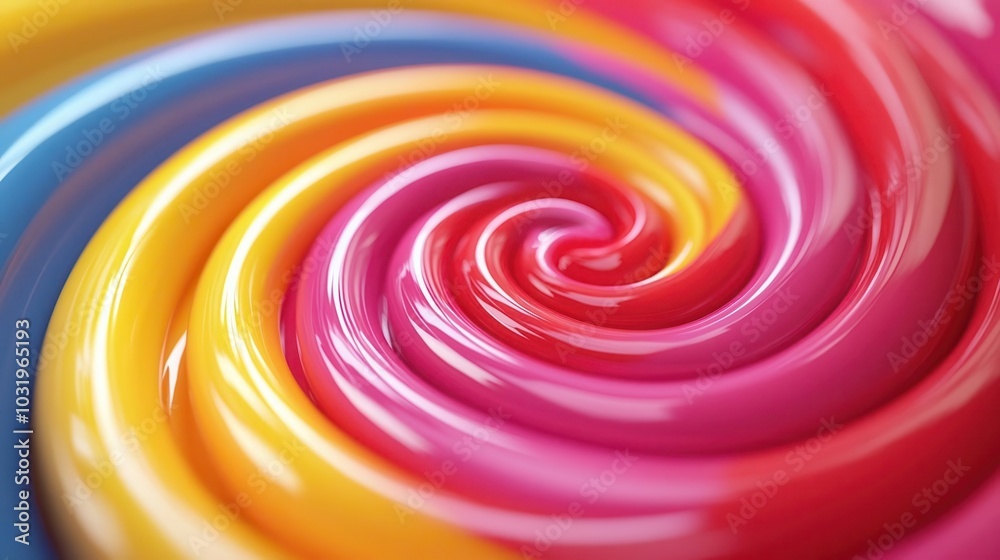 Intense swirl, bright colors, energetic pattern, 3D illustration, ,