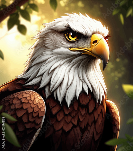 Bald Eagle Close Up Portrait 
