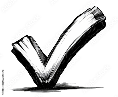 Black and White Checkmark Illustration 
