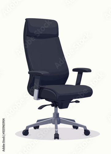 Black Office Chair with Wheels  
