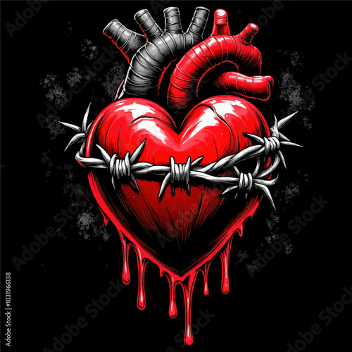 Bleeding Heart With Barbed Wire