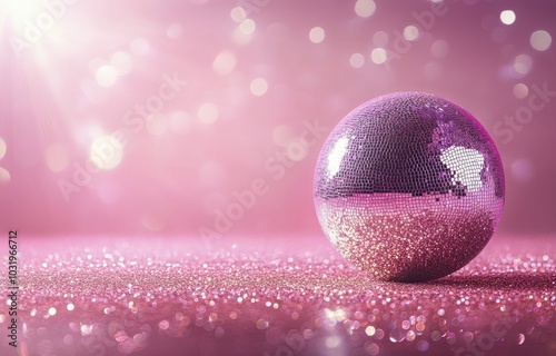 A shimmering disco ball reflecting colorful lights at a vibrant dance party i...