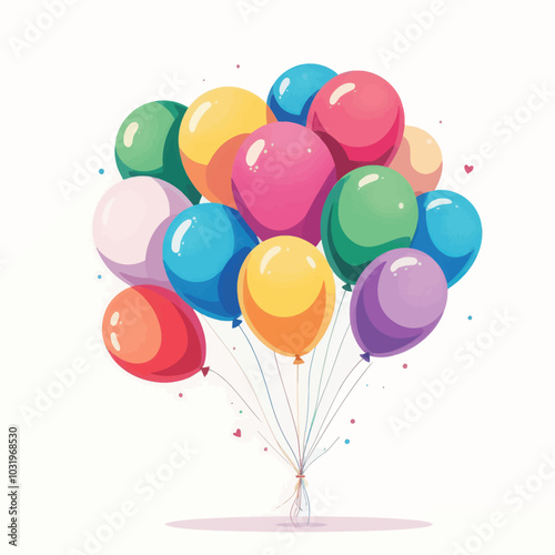Colorful Balloons On White Background 
