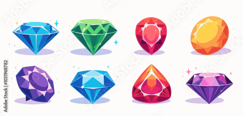 Colorful Gemstone Illustrations  
