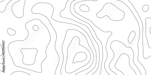 Background of the topographic map. Topographic map lines, contour background. Black and white abstract background.