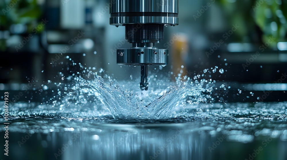 Captivating Water Fountain Spraying Dynamic Droplet Displays in Lush Urban Park