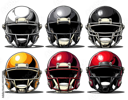 Football Helmets Set 
