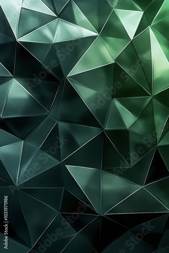Textured green geometric pattern with varying shades in a detailed and modern...