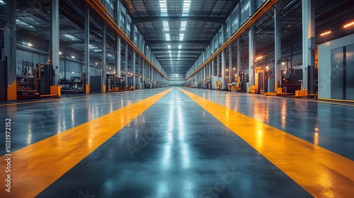 Automated Warehouse with Orderly Shelves and Storage Boxes for Efficient Logistics and Supply Chain Management