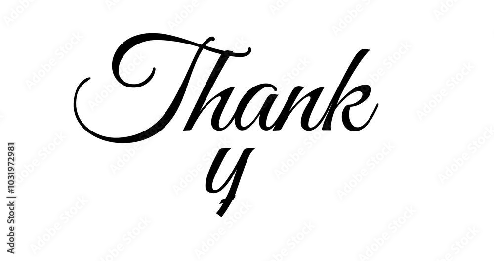 Animated Thank You Lettering, writing thank you text, gratitude calligraphy, footage