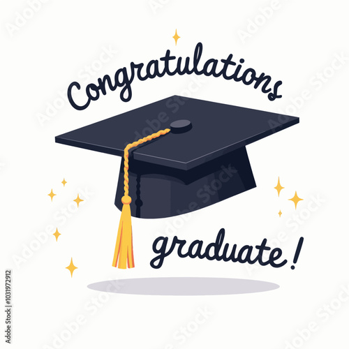 Graduation Cap and Congratulations Graduate 
