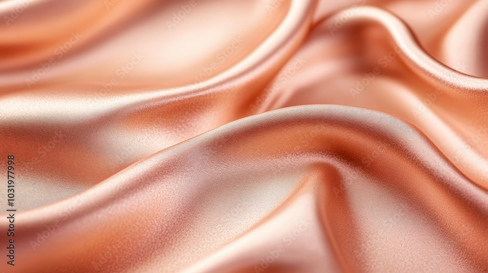 Fototapeta premium Soft and Silky Peach-Colored Satin Fabric