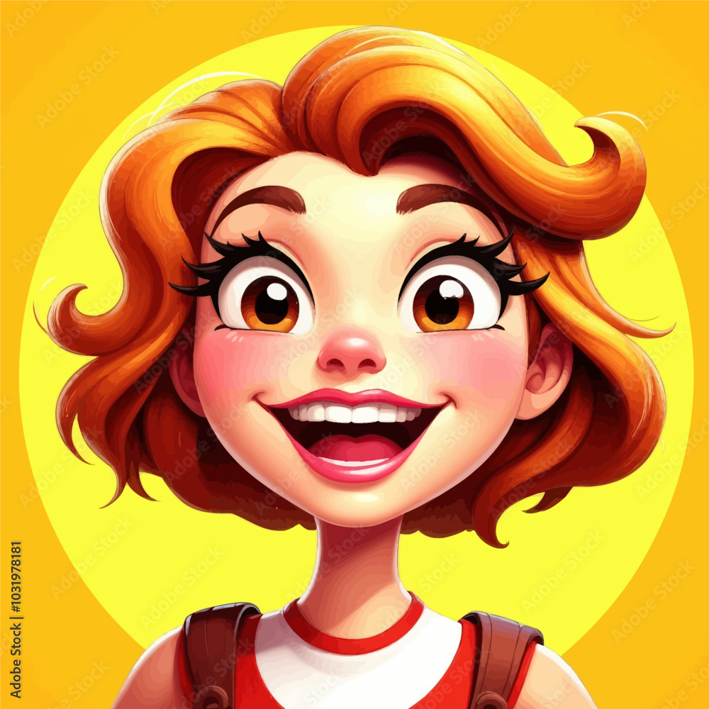 Fototapeta premium Smiling Cartoon Girl 