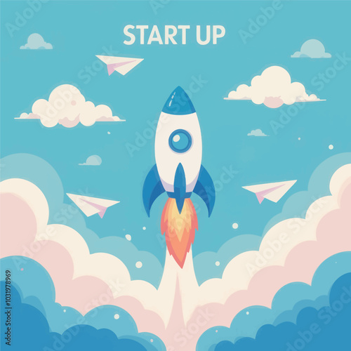 Start Up Rocket Illustration 
