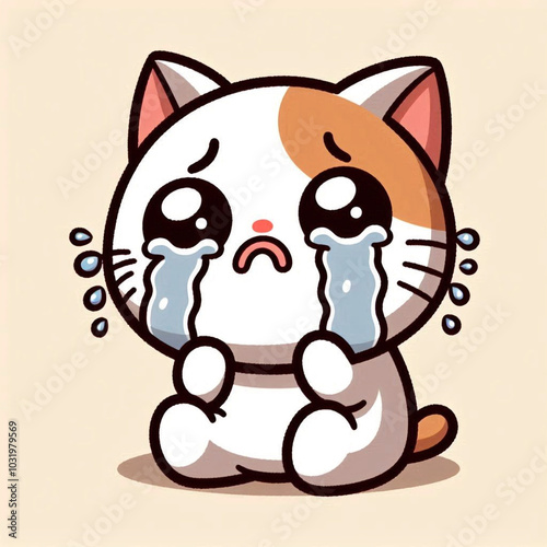 sad big chubby cat