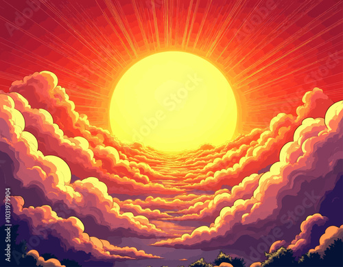 Sunset Through Clouds  
