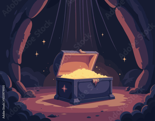 Treasure Chest in a Cave 
