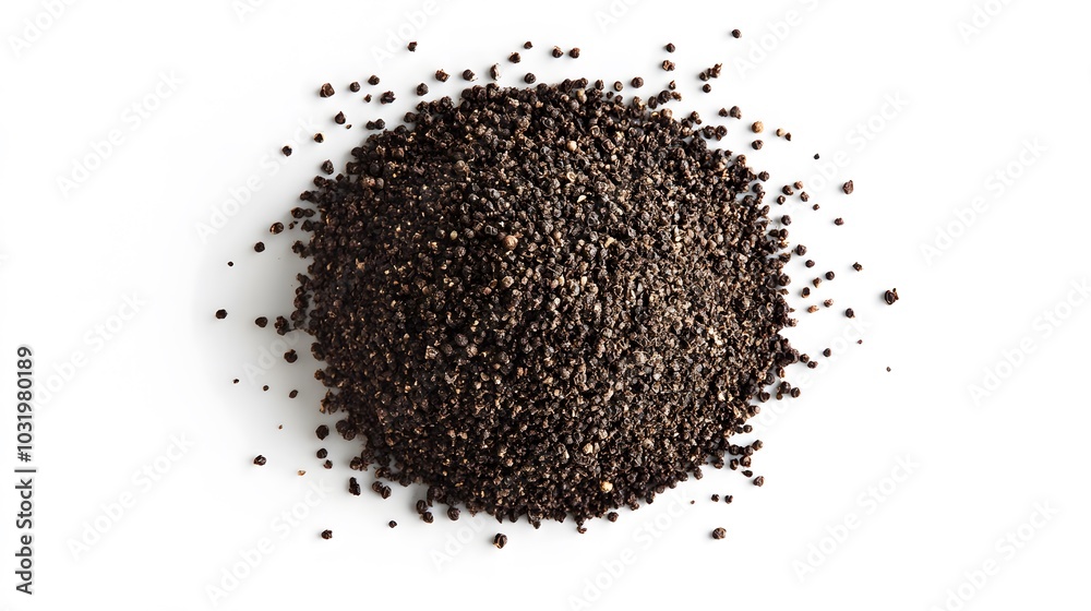 Ground black pepper isolated on a white background. Ground black pepper isolated on a white background.