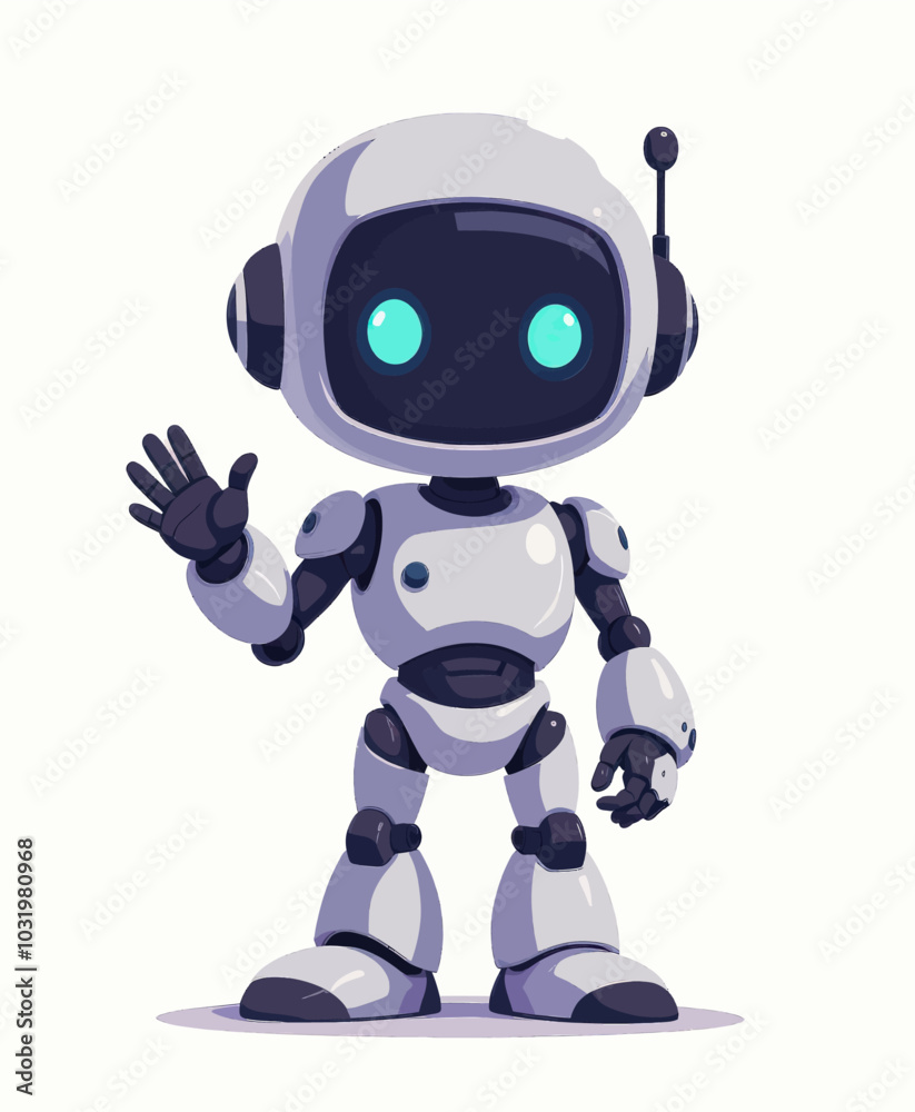 White Robot Waving Hello
White Robot Waving Hello