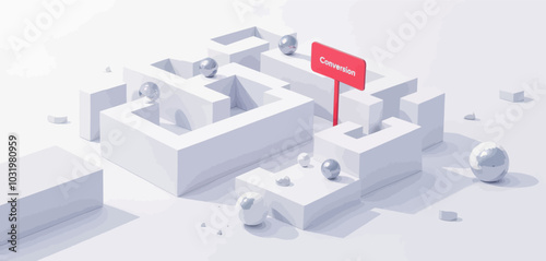 White Maze with Conversion Sign 
