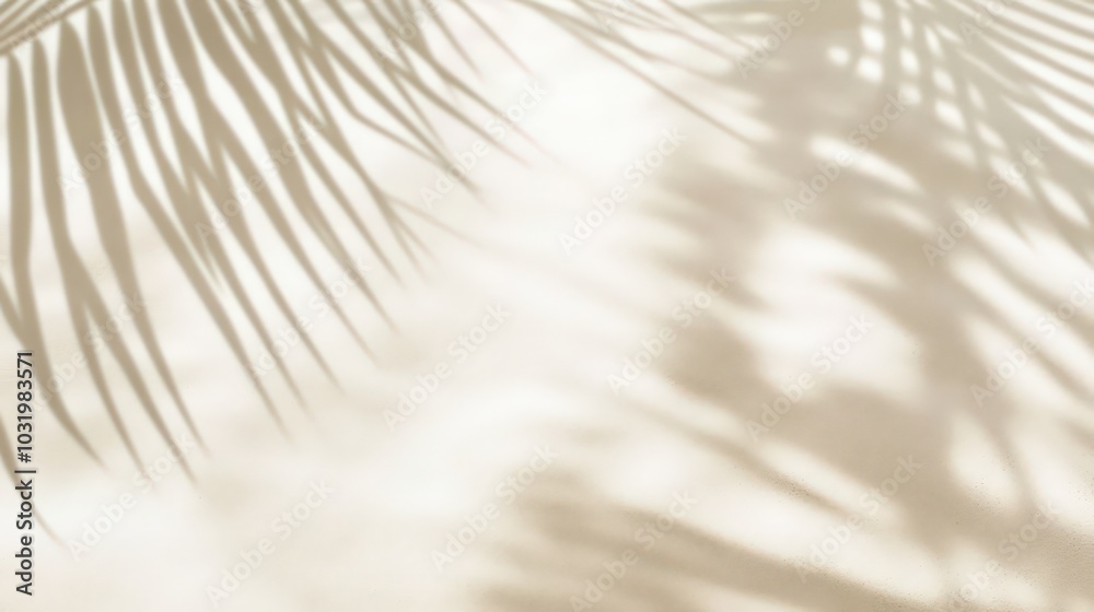 Obraz premium Soft Shadows from Palm Leaves on Light Surface