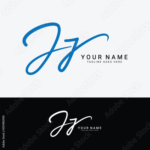 J, JJ Initial letter logo. Alphabet JJ Handwritten Signature logo photo