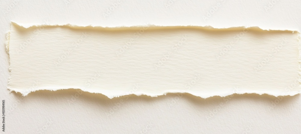 Piece of Torn White Paper, Ripped Horizontal Strip with Copy Space for Advertisement. Isolated. Piece of Torn White Paper, Ripped Horizontal Strip with Copy Space for Advertisement. Isolated.
