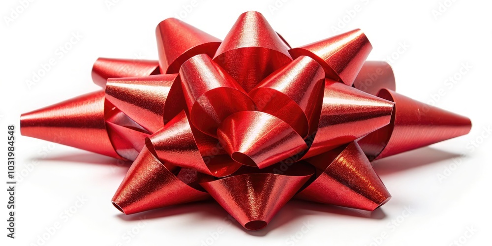 Vibrant Red Gift Bow Isolated on White Background for Festive Present Concept, Perfect for Holiday Celebrations, Gift Wrapping, and Seasonal Promotions Vibrant Red Gift Bow Isolated on White Background for Festive Present Concept, Perfect for Holiday Celebrations, Gift Wrapping, and Seasonal Promotions