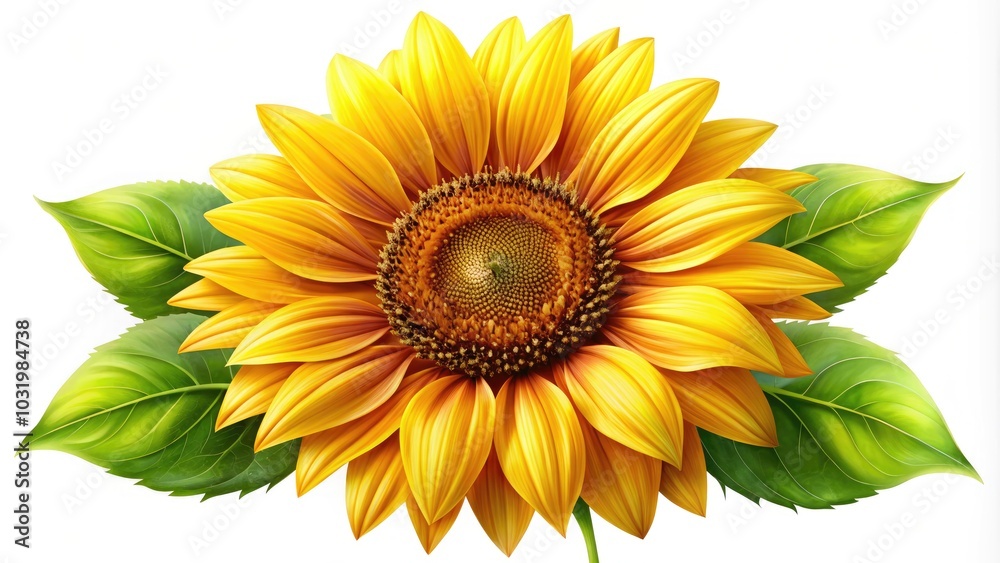 Vibrant Sunflower Isolated on White Background - Vector Illustration for Floral Designs, Home Decor, and Art Prints Vibrant Sunflower Isolated on White Background - Vector Illustration for Floral Designs, Home Decor, and Art Prints