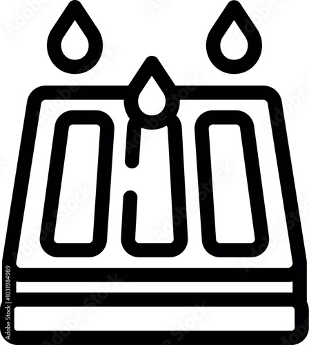 Simple vector, perfect for apps and websites, representing a rainwater harvesting system collecting rain drops