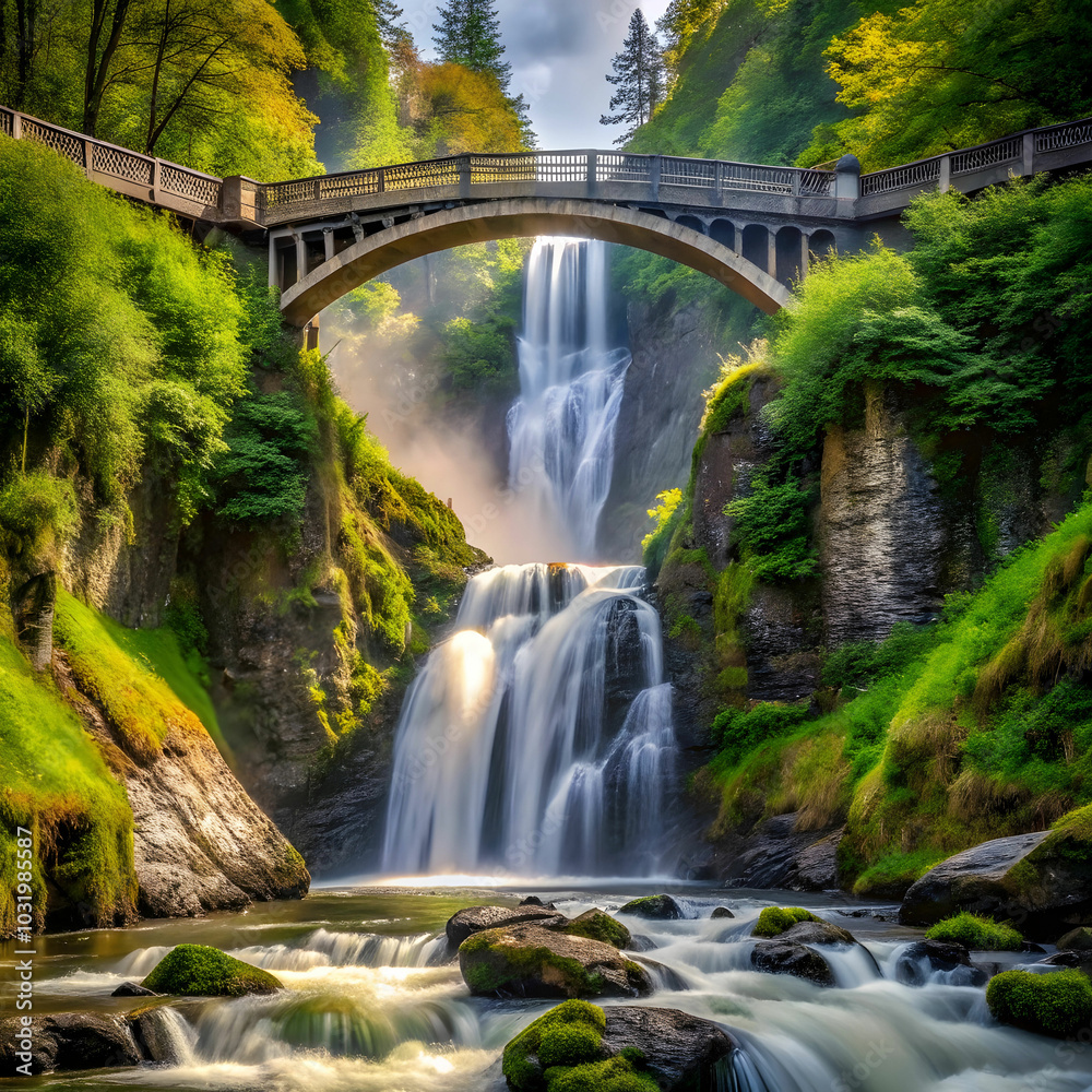 bridge water fall view bridge water fall view