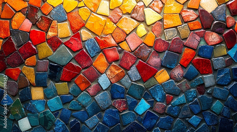 Colorful Mosaic Tiles with Irregular Arrangement Colorful Mosaic Tiles with Irregular Arrangement