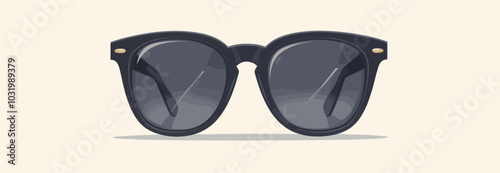 Black Sunglasses with Gold Accents