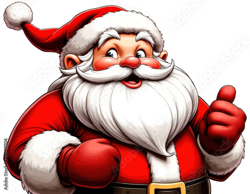 Cheerful Santa Claus Giving Thumbs Up 
