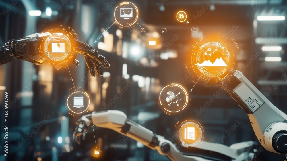 Fototapeta premium Intelligent factory and Industry 4.0 management.