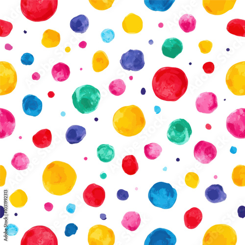 Colorful Watercolor Dots Seamless Pattern