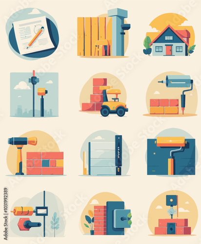 Construction Icons Set  
