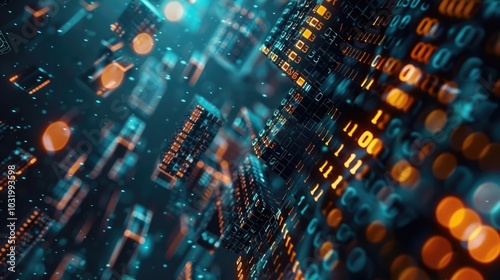 Wallpaper Mural Abstract visualization of cryptocurrency blockchain Torontodigital.ca