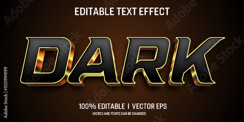 editable dark vector text effect with modern style design