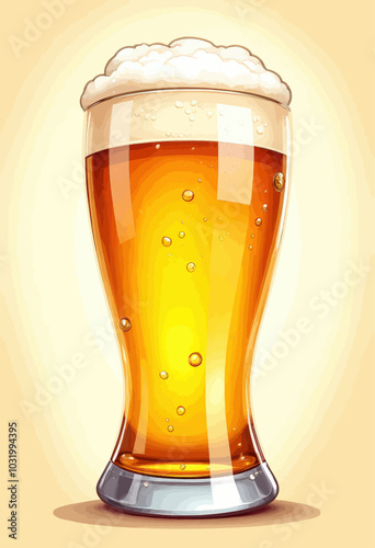 Glass of Beer with Foam  
