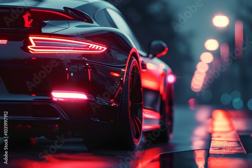 A close up of a car on a city street